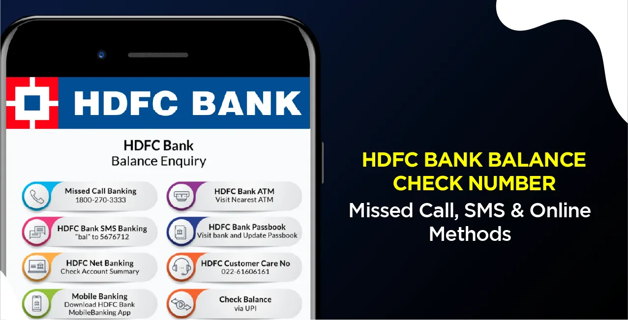 HDFC Bank Balance Check Number – Missed Call, SMS & Online Methods
