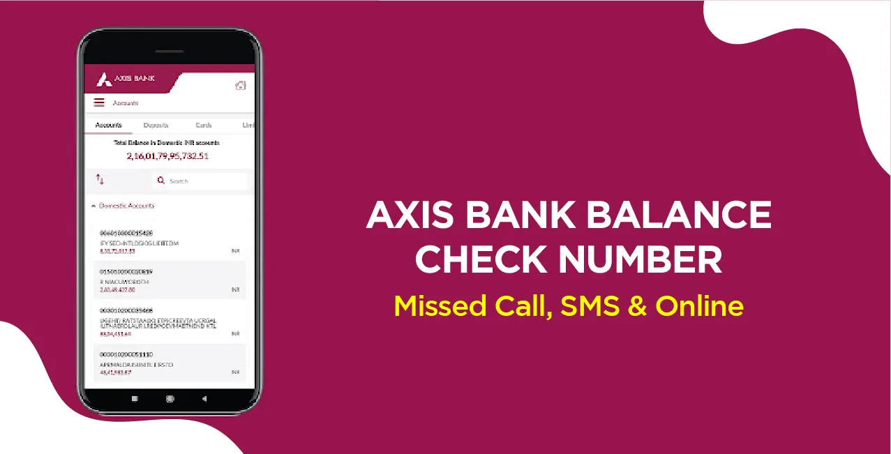 Axis Bank Balance Check Number – Missed Call, SMS & Online
