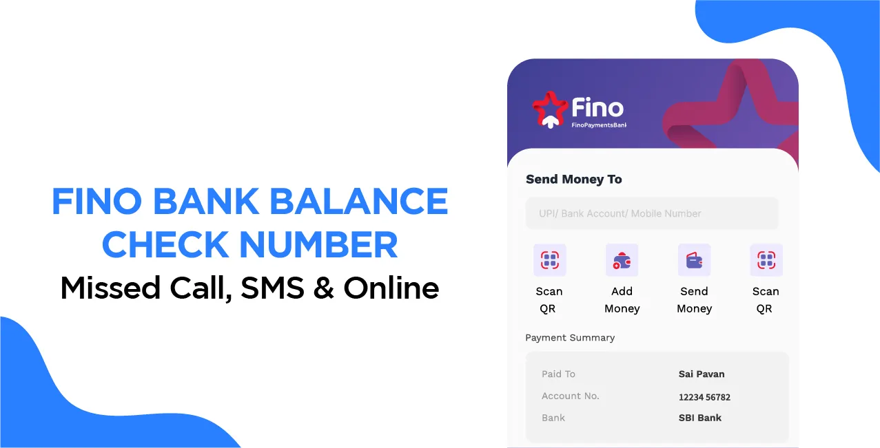 Fino Bank Balance Check Number – Missed Call, SMS & Online