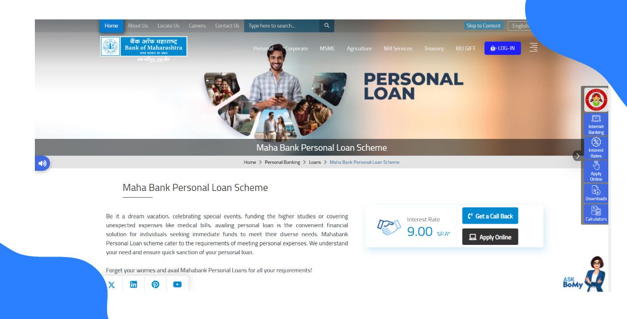 Bank Of Maharashtra Personal Loan Interest Rate Guide