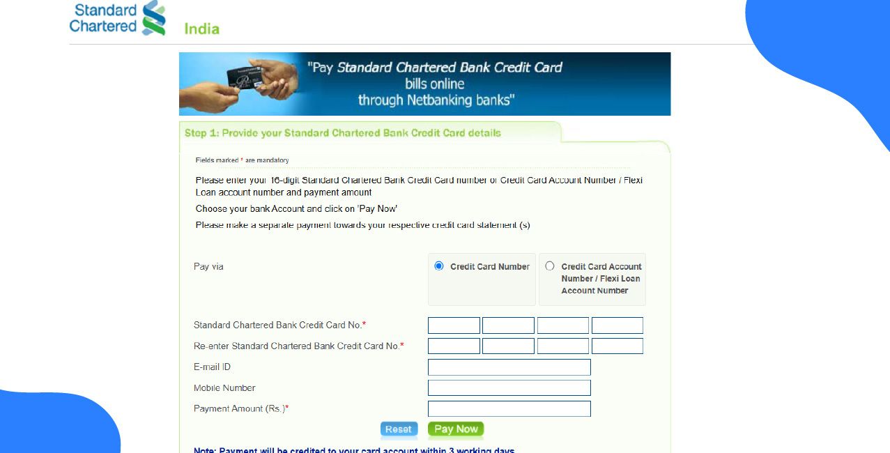 Standard Chartered Secured Bank credit cards without income proof