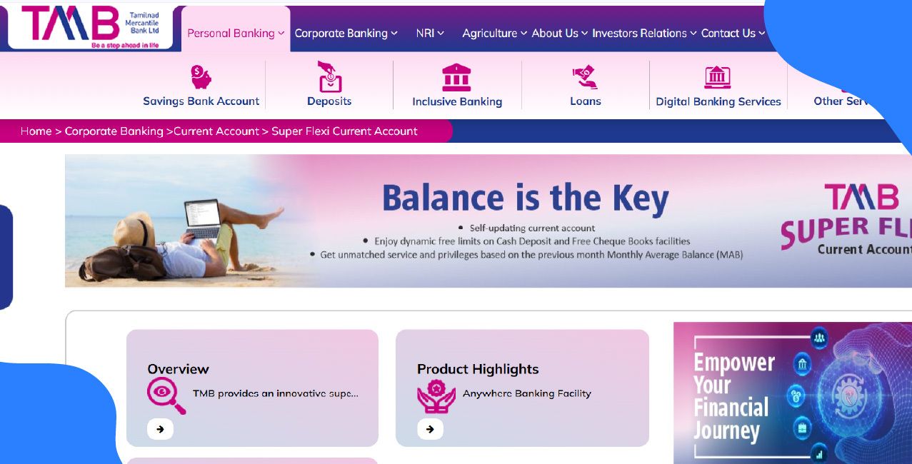 TMB Current Account – Features, Benefits & Charges