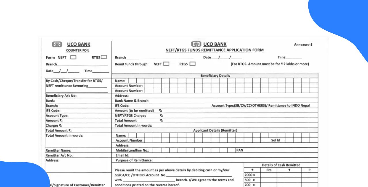 UCO Bank RTGS Form | Download & Updated Guide