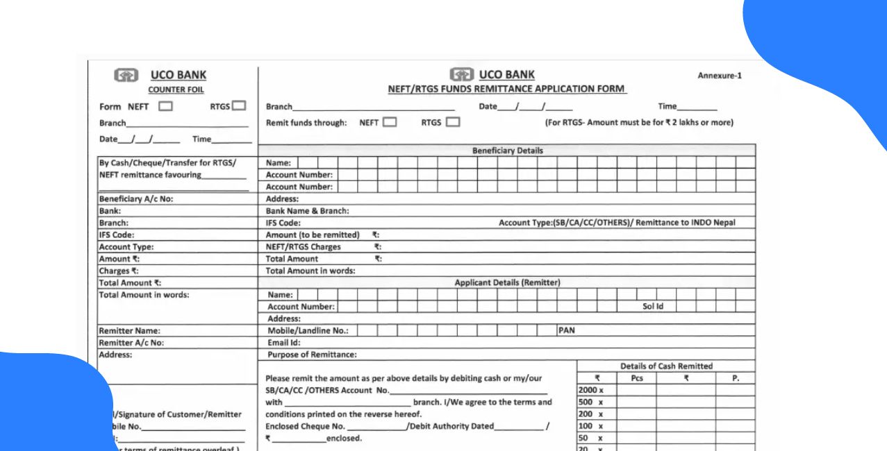 UCO Bank NEFT Form – Complete Guide & How to Fill