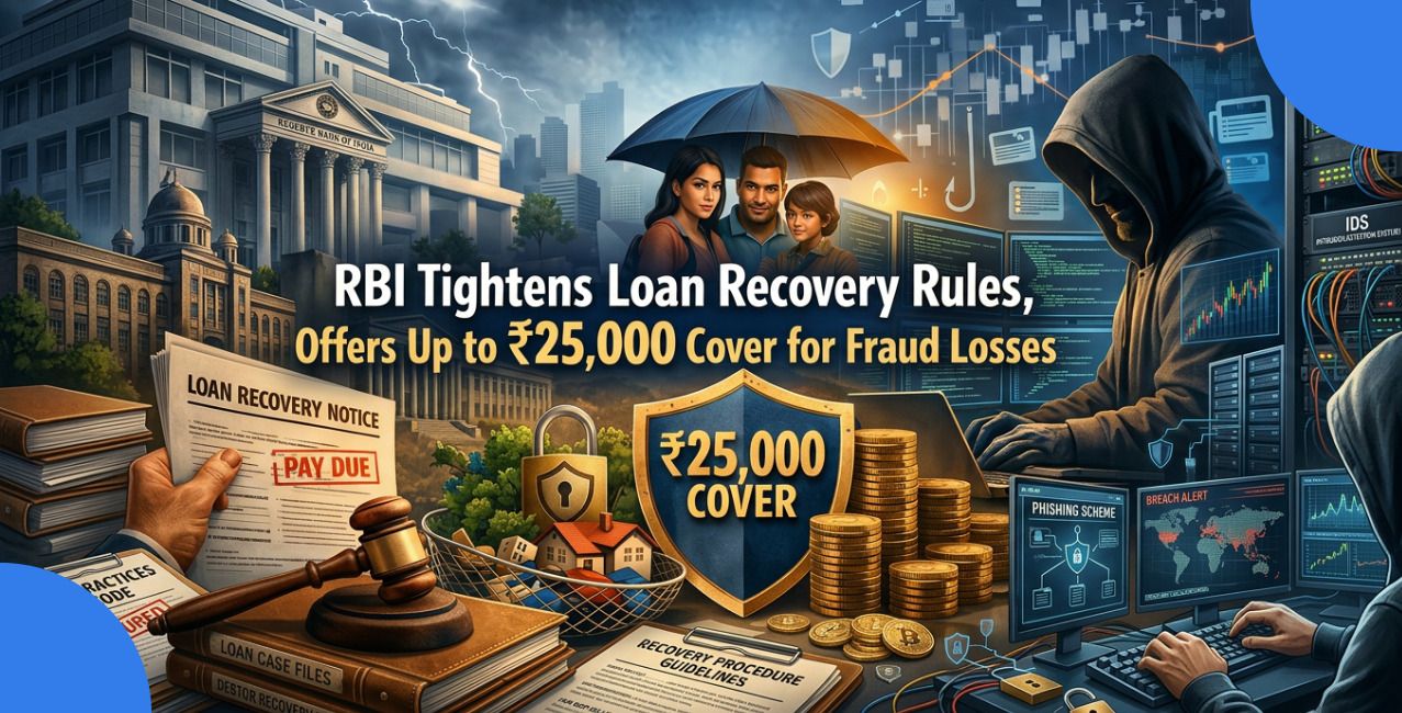 RBI Tightens Loan Recovery Rules, Offers Up to ₹25,000 Cover for Fraud Losses