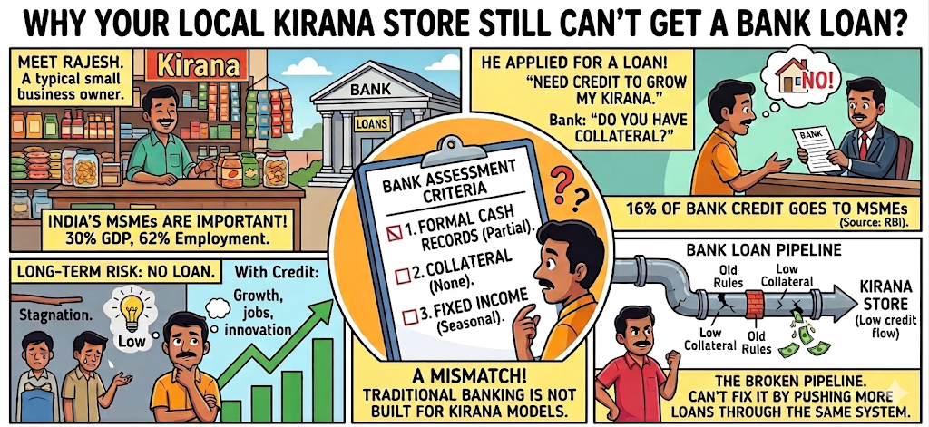 Why Your Local Kirana Store Still Can’t Get a Bank Loan?
