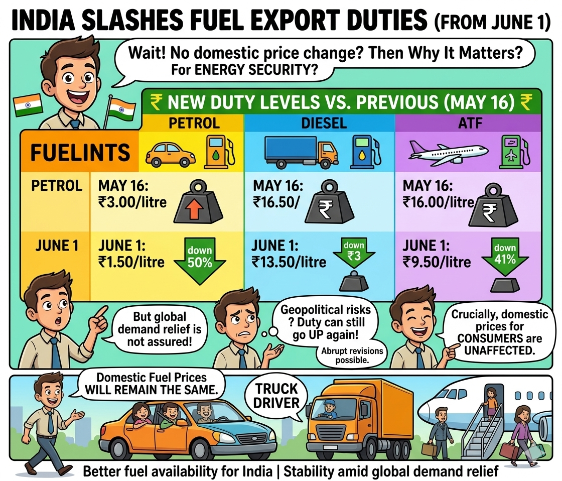 India Slashes Fuel Export Duties From June 1: Why It Matters For Energy Security?