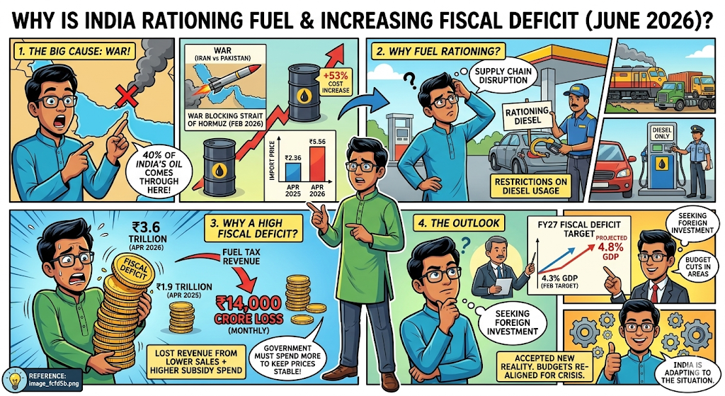 Why is India Rationing Fuel and Increasing its Fiscal Deficit in June 2026?