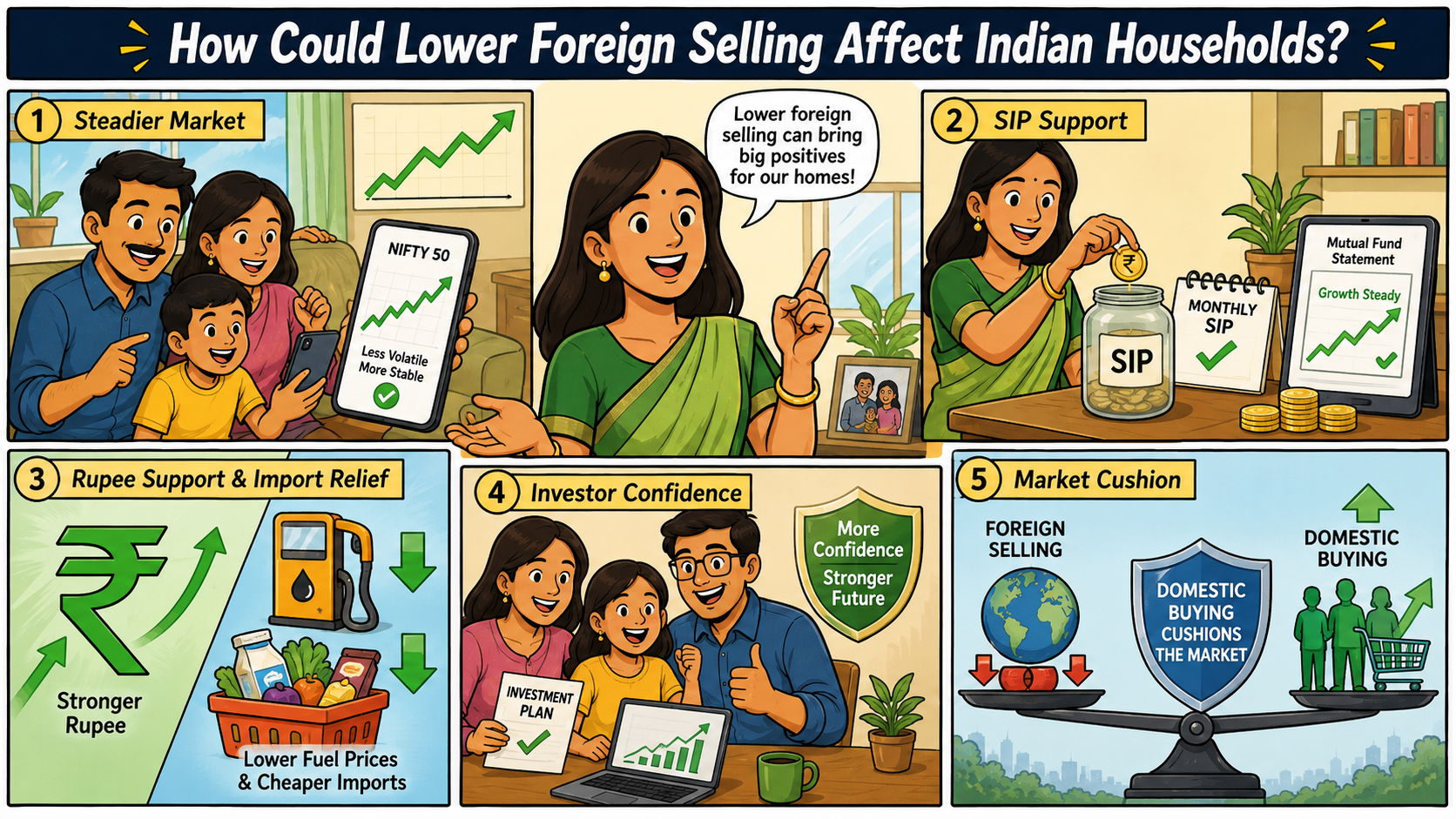 How Could Lower Foreign Selling Affect Indian Households?