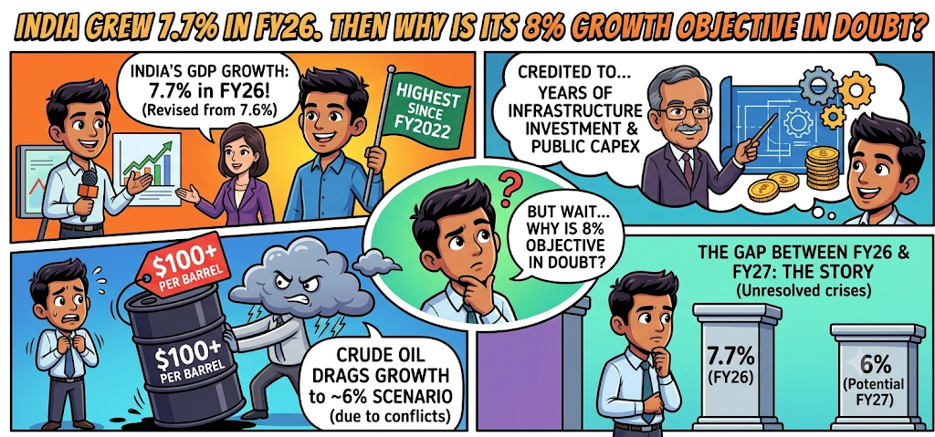 India Grew 7.7% in FY26. Then Why is its 8% Growth Objective in Doubt?