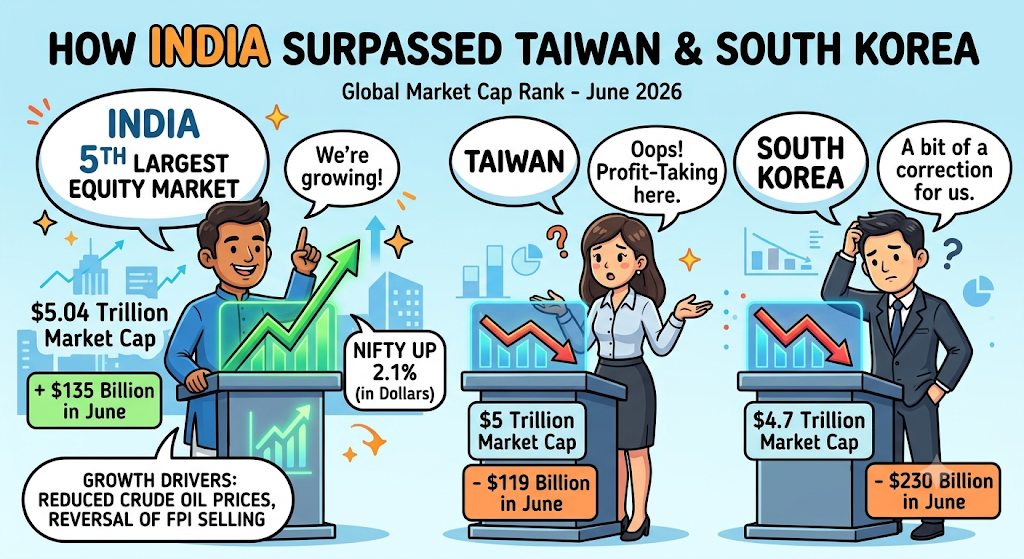 Why Was India Able To Surpass Taiwan and South Korea in Global Market Capitalisation?