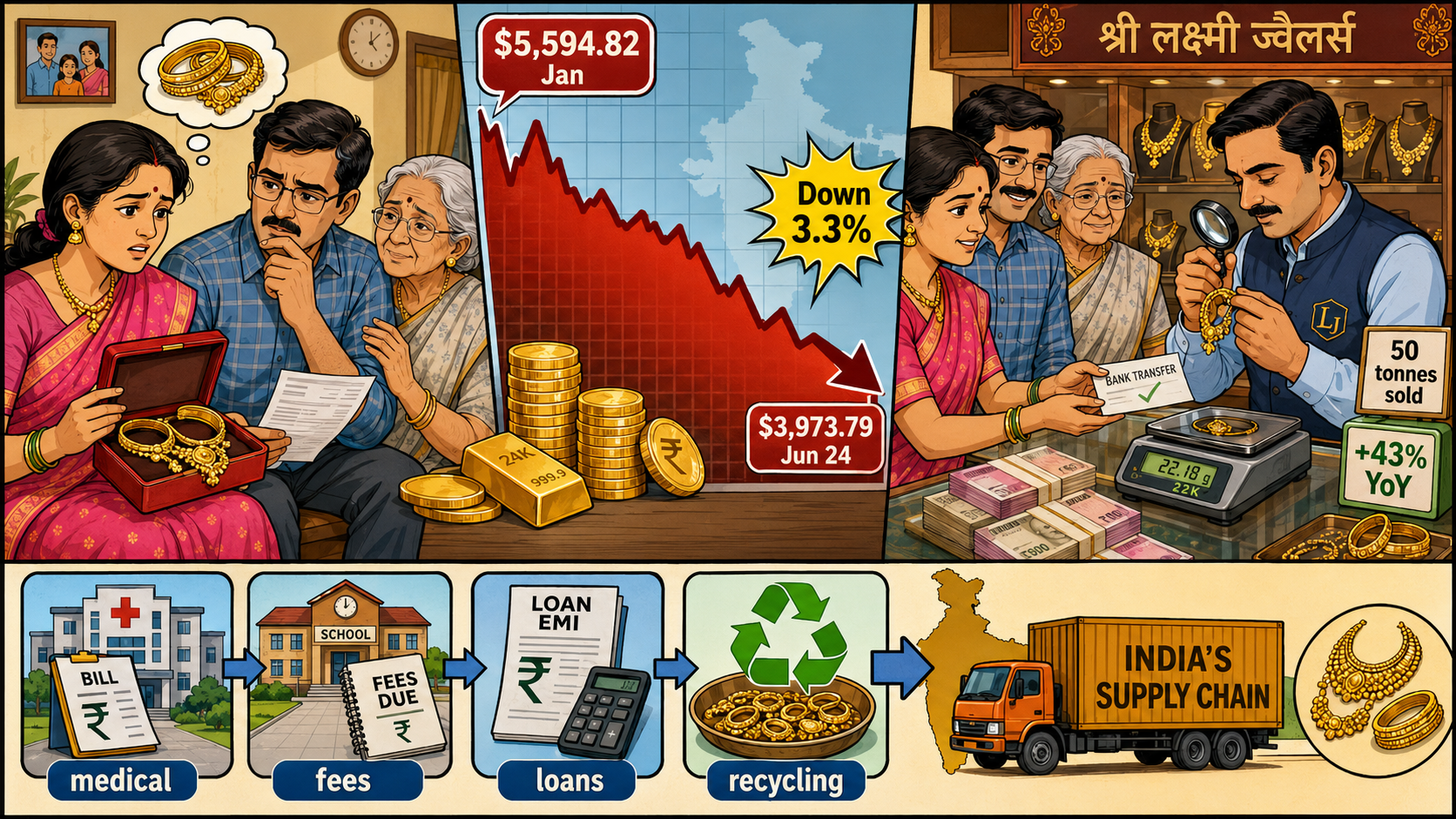 Gold Price And Household Selling