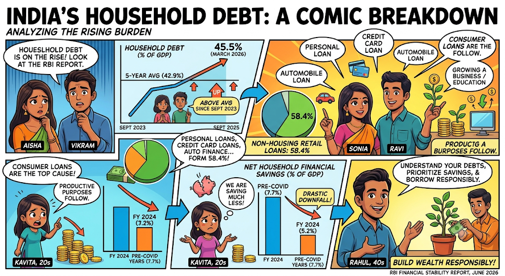 What Has the Financial Stability Report of June 2026 of the RBI Highlighted With Respect to India's Household Debt?