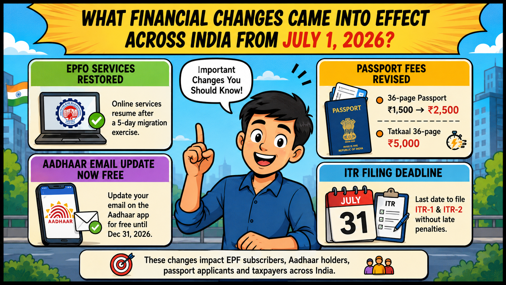 What are the financial changes from 1st July, 2026?