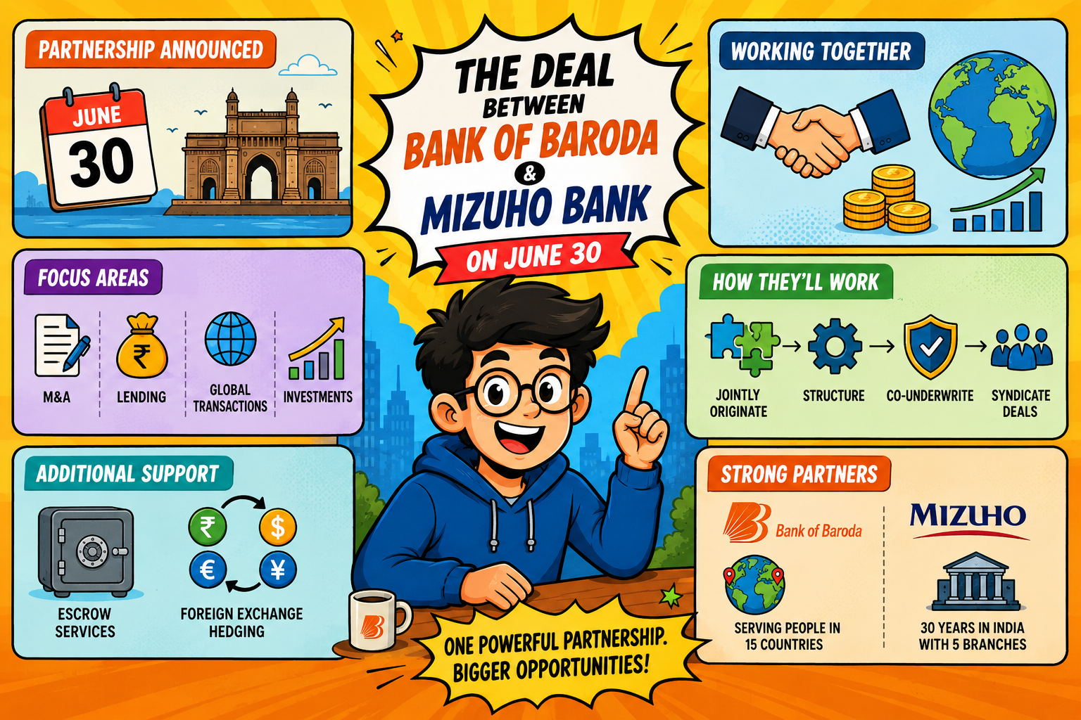 What was the deal between Bank of Baroda and Mizuho Bank on June 30?