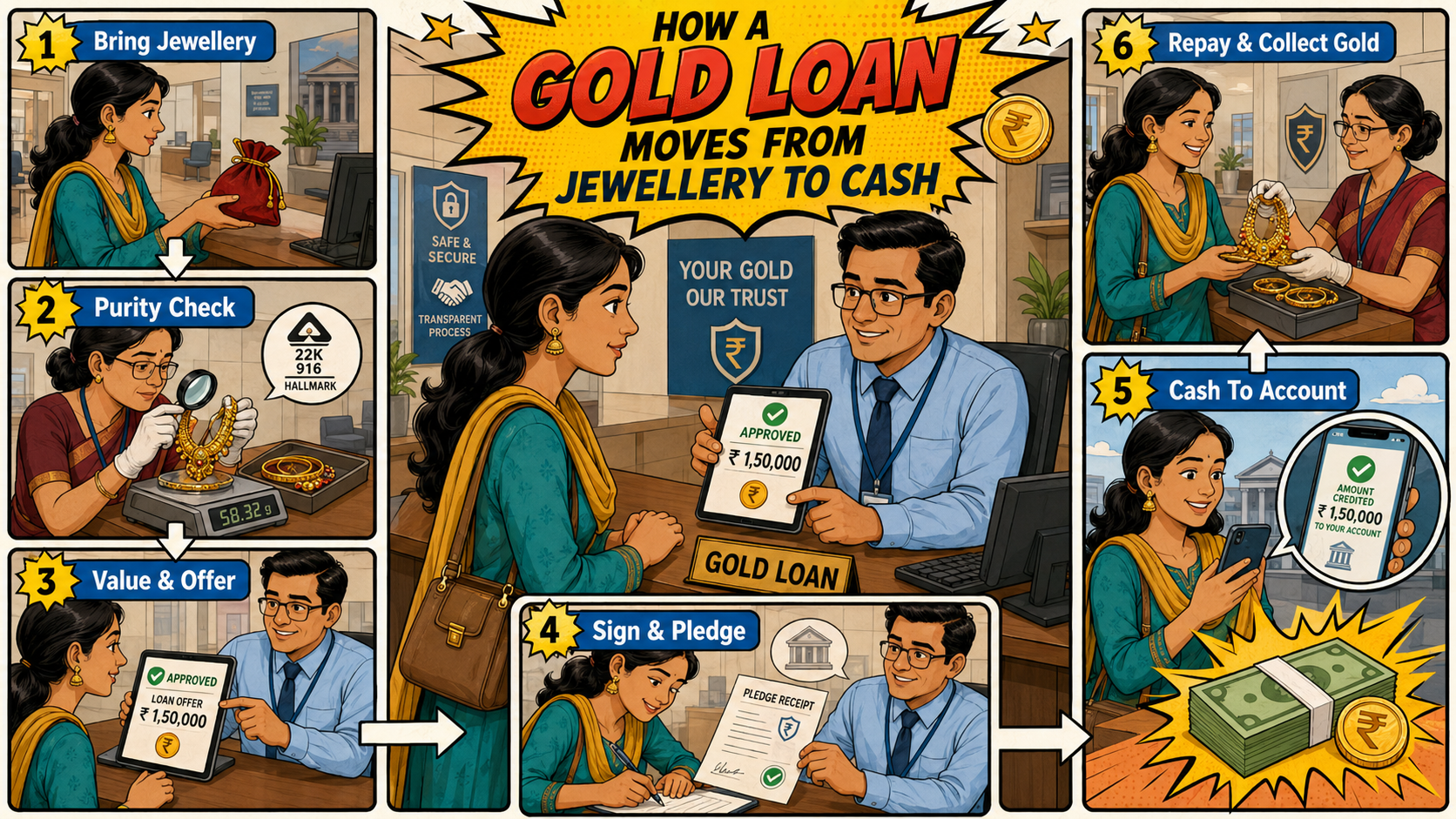 How A Gold Loan Moves From Jewellery To Cash