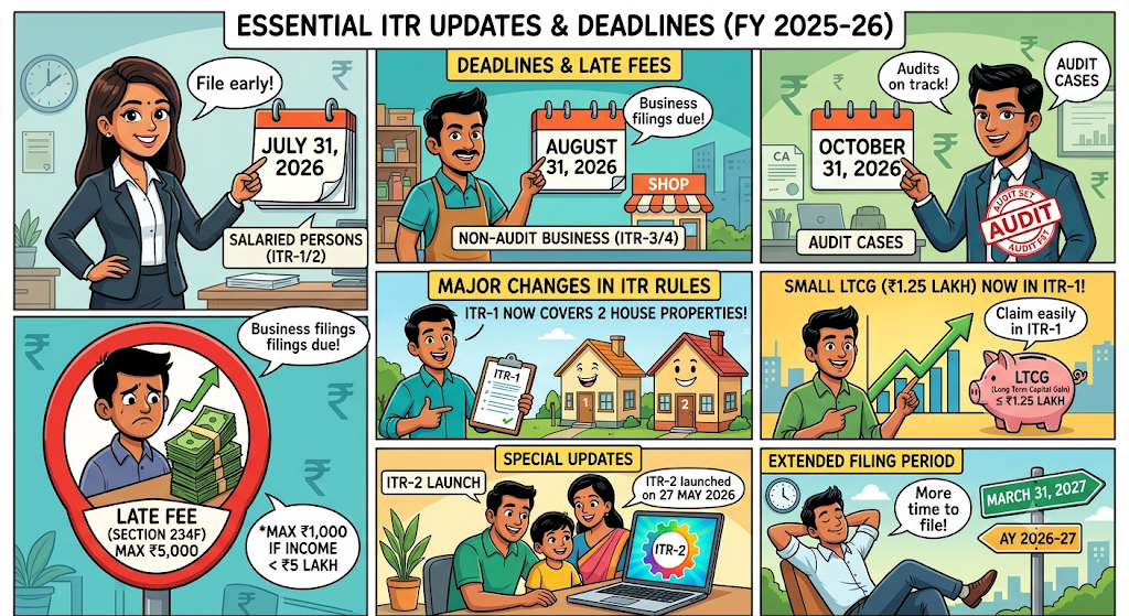 What are the mistakes made by customers when filing ITR for FY 2025-26? Whose Deadline Is When?