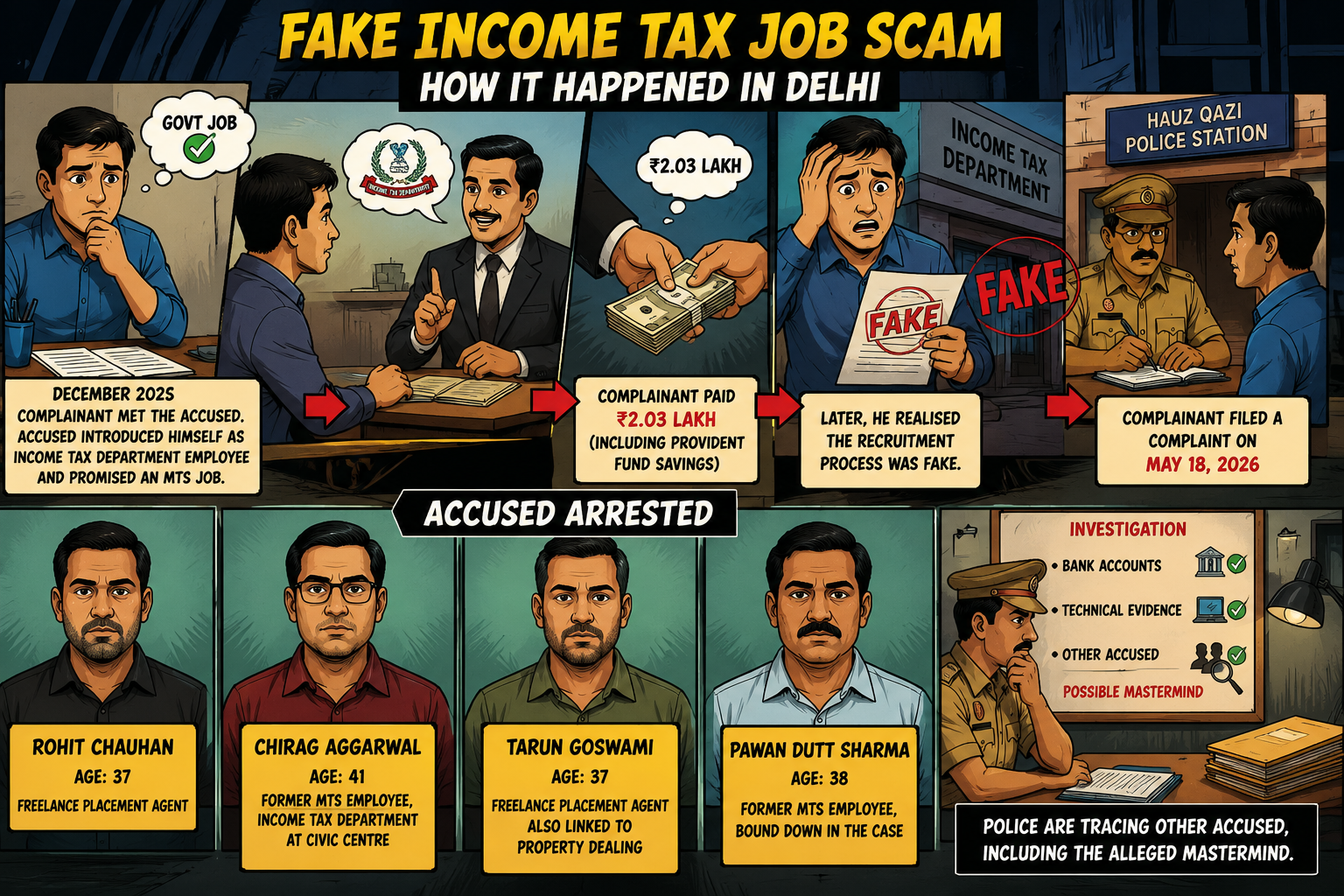 What Happened In The Delhi Fake Income Tax Job Case?