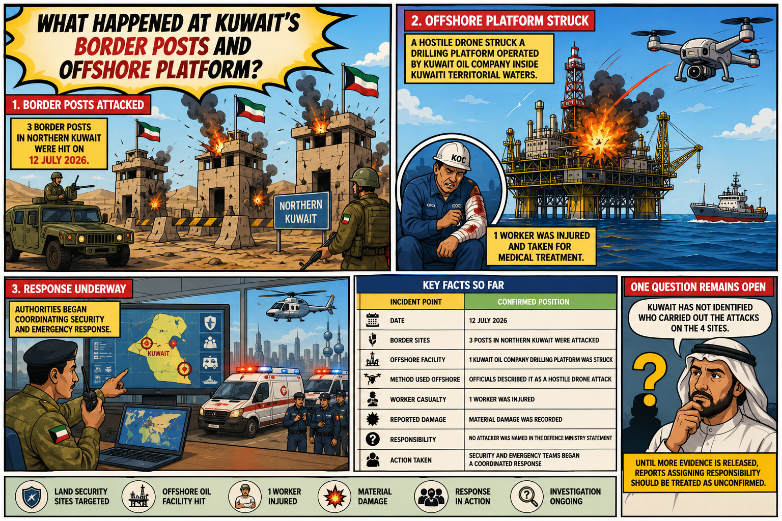 What Happened At Kuwait’s Border Posts And Offshore Platform?
