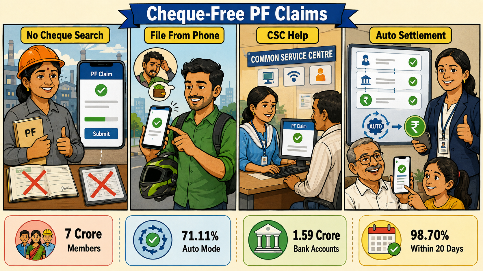 EPFO’s Cheque-Free Claim Process