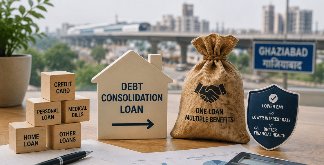 Debt consolidation loan Ghaziabad – Benefits, Eligibility & How It Works 