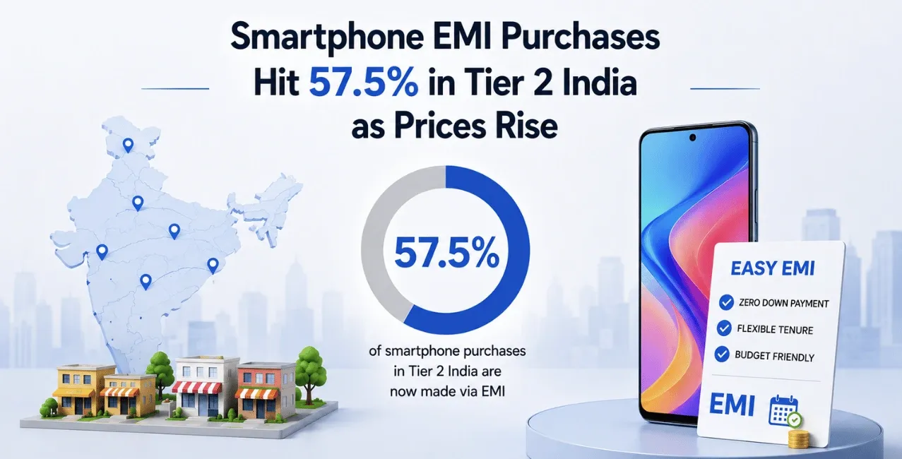 Smartphone EMI Purchases Hit 57.5% in Tier 2 India as Prices Rise