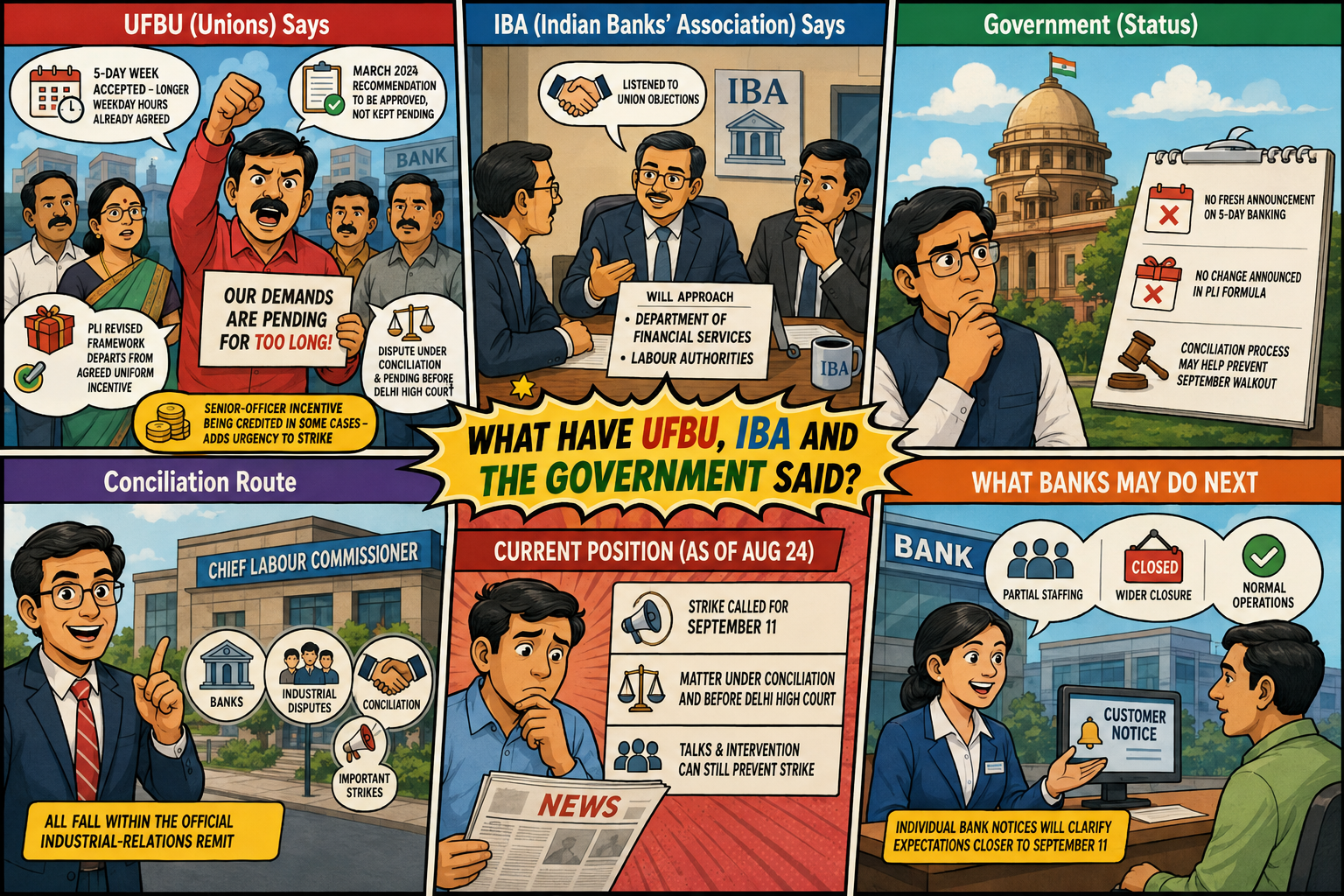 UFBU bank strike 2026 demands, IBA response and government status on 5-day banking and performance-linked incentives