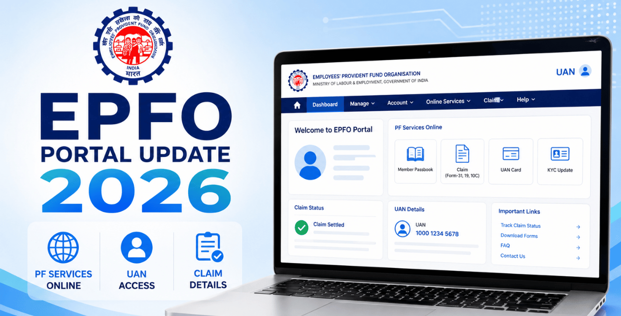 EPFO Portal Update 2026: PF Services Online, UAN & Claim Details