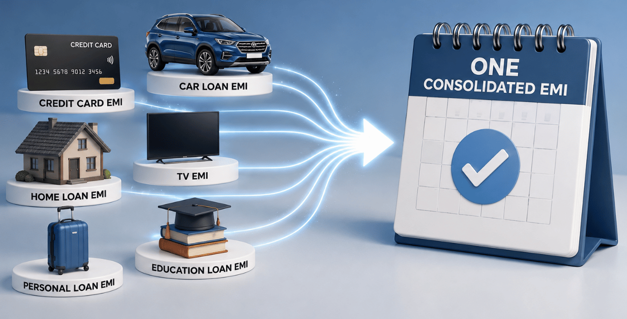 Multiple EMI Consolidation: Convert All EMIs Into One Monthly EMI