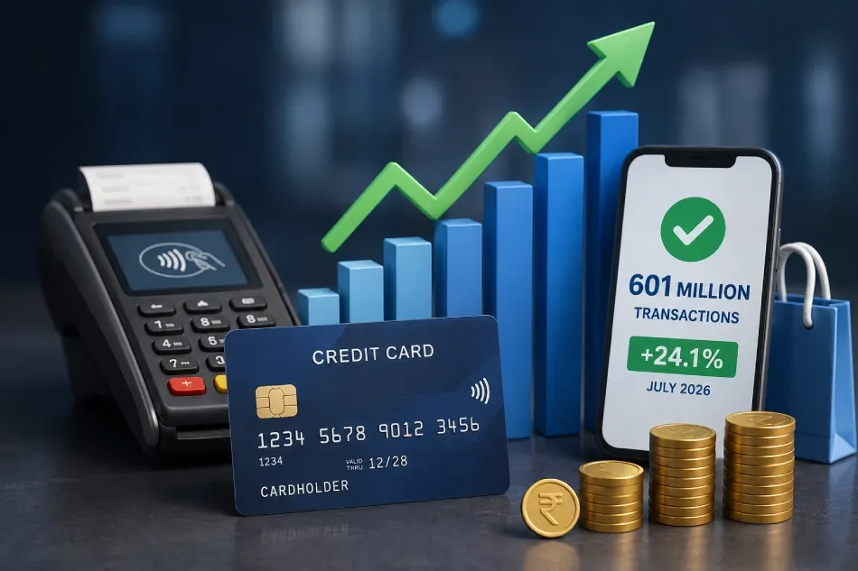 Credit Card Transactions Rise 24.1% to 601 Million in July 2026