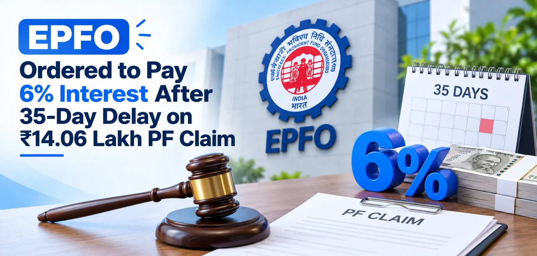 EPFO Ordered to Pay 6% Interest After 35-Day Delay on ₹14.06 Lakh PF Claim