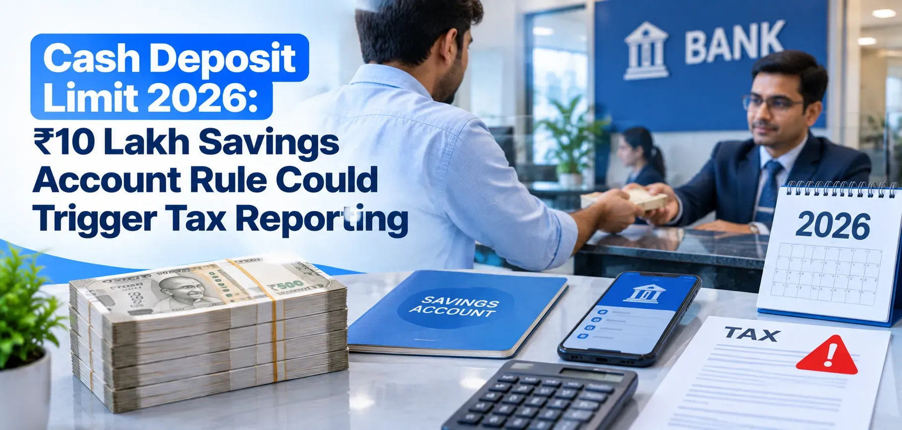 Cash Deposit Limit 2026: ₹10 Lakh Savings Account Rule Could Trigger Tax Reporting