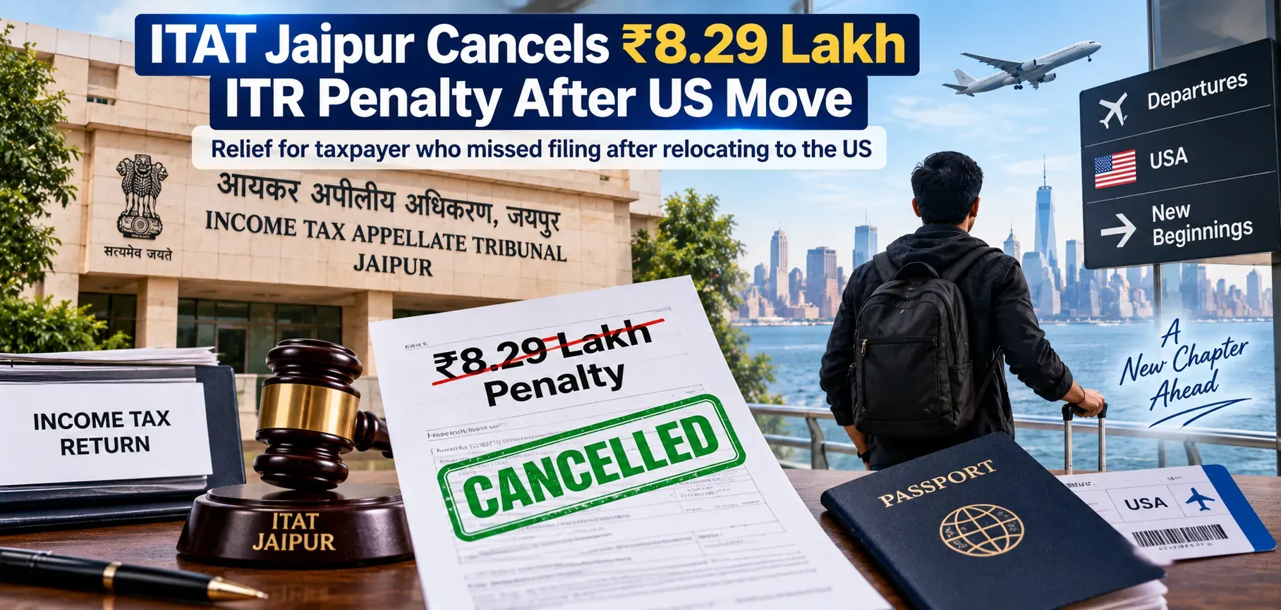 ITAT Jaipur Cancels ₹8.29 Lakh ITR Penalty on Indian Who Missed Return After Moving to US
