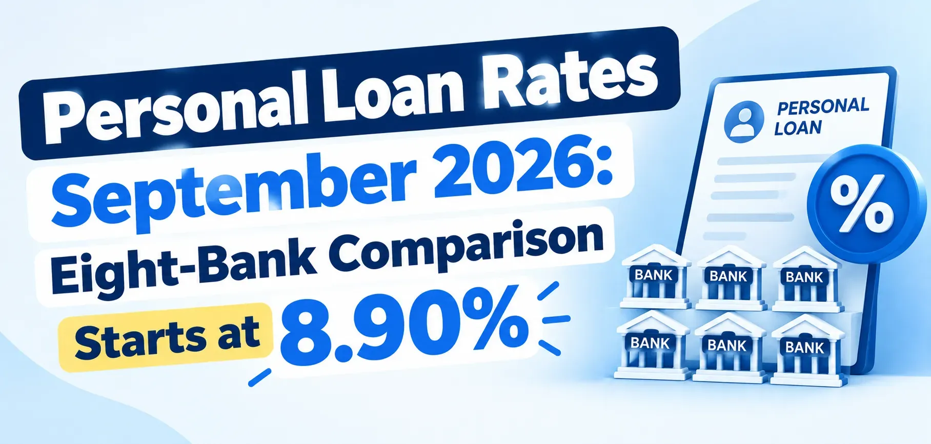 Personal Loan Rates September 2026: Eight-Bank Comparison Starts at 8.90%