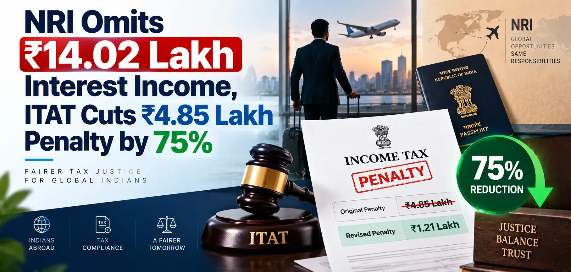 NRI Omits ₹14.02 Lakh Interest Income, ITAT Cuts ₹4.85 Lakh Penalty by 75%