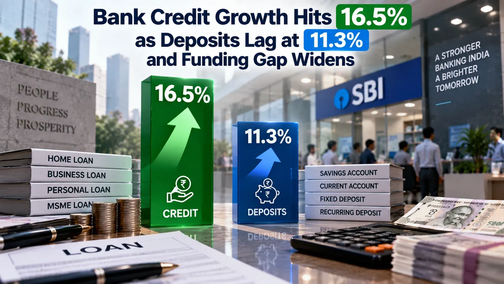 Bank Credit Growth Hits 16.5% as Deposits Rise 11.3%
