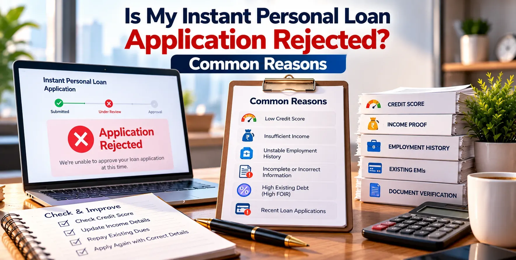 Is My Instant Personal Loan Application Rejected? Common Reasons