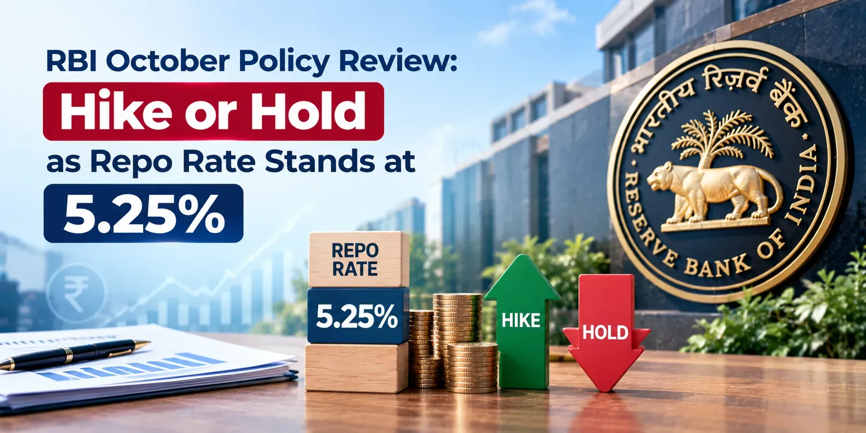 RBI October Policy Review: Hike or Hold as Repo Rate Stands at 5.25%