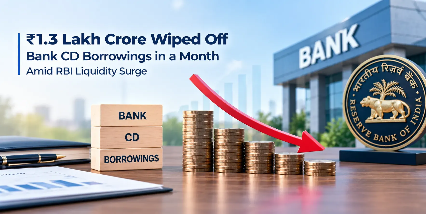 ₹1.3 Lakh Crore Cut From Bank CD Borrowings in a Month Amid RBI Liquidity Surge