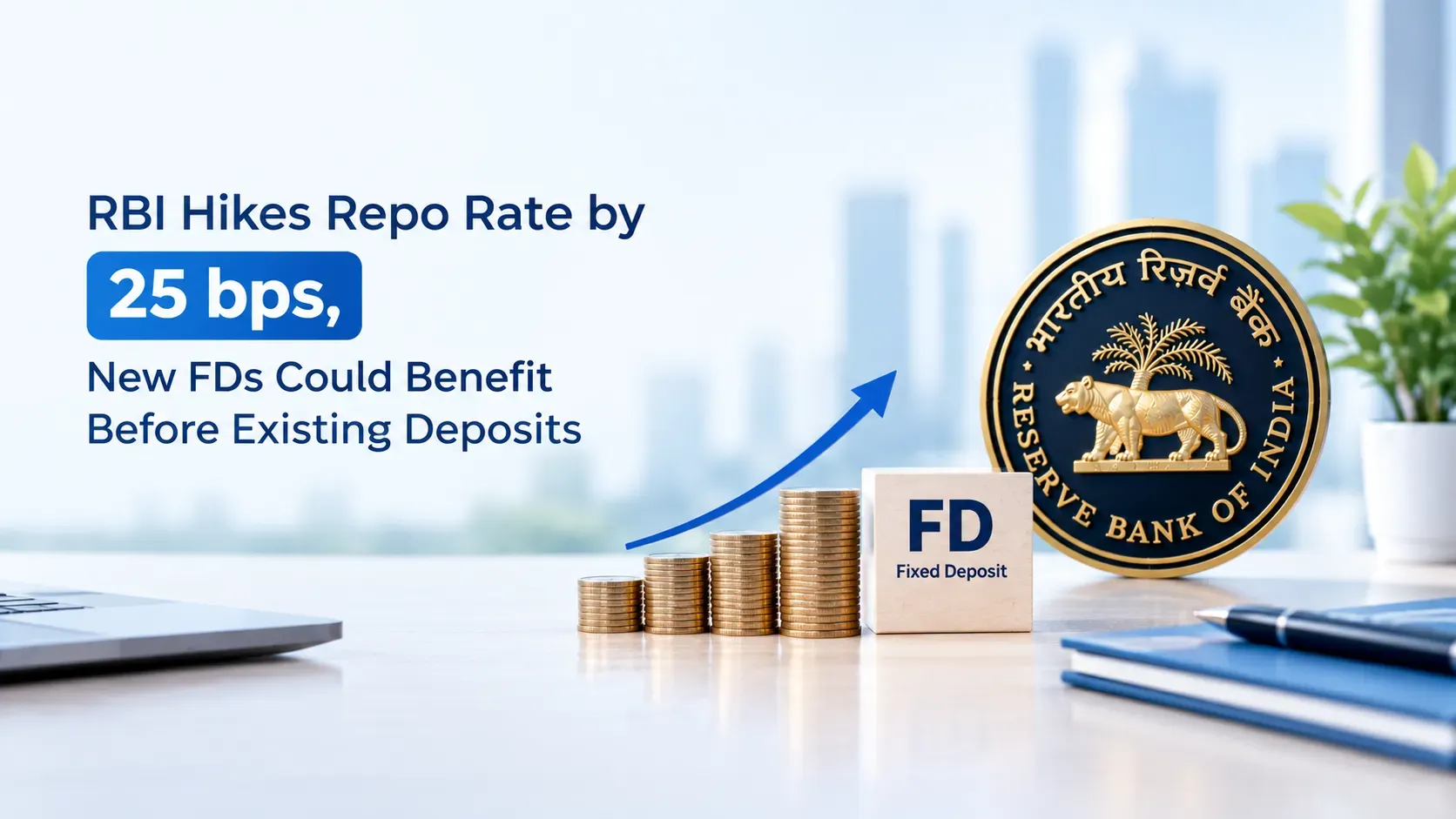 RBI Hikes Repo Rate by 25 bps, New FDs Could Benefit Before Existing Deposits
